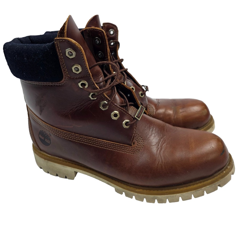 Timberland Hainsworth Premium Leather Brown Boots - Mens 10.5W